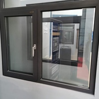 Ventana de vidrio deslizante resistente a impactos, marco de ventana de perfil de aluminio de doble acristalamiento, ventana corredera de aluminio