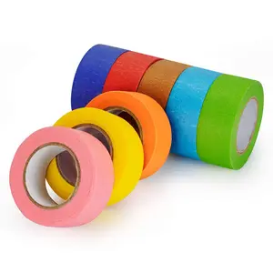 재활용 컬러 크레페 천연 고무 종이 방수 다채로운 마스킹 접착 테이프