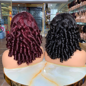 Prix de gros Perruque de cheveux naturels vietnamiens Super Double Drawn, Densité 250%, Boucles Spring Curl, Perruques frontales 13x4 - Product Image 4