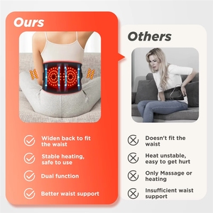 Digitale display-controller lumbale ondersteuning rugmassageapparaat met vibratie, rood licht en warmtefunctie massagegordel voor rugpijnverlichting - Product Image 6