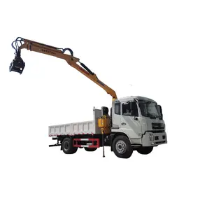 dongfeng tipper truck knuckle cranes truck 8tons to 12tons telescopic boom crane for sale 8meters cargo lorry supplier factory