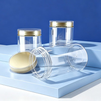 Bouteille de thé transparente en PET avec bouchon à vis à 89 dents, large ouverture, pour emballage alimentaire circulaire, pot à noix, pour conditionnement cosmétique - Vente en gros