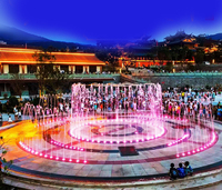 Fontaine de musique et de danse de terre sèche de vente chaude, fontaine interactive de pont sec programmable adaptée aux parcs
