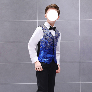 Traje de esmoquin moderno para niños con lentejuelas, ideal para fiestas, actuaciones, presentaciones, Halloween, cosplay y bodas. - Product Image 2
