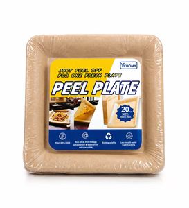 Assiettes jetables 20 pièces 10'' multi-usages réutilisables en papier, 90 % moins de déchets, pour la maison et les repas nomades - Product Image 3
