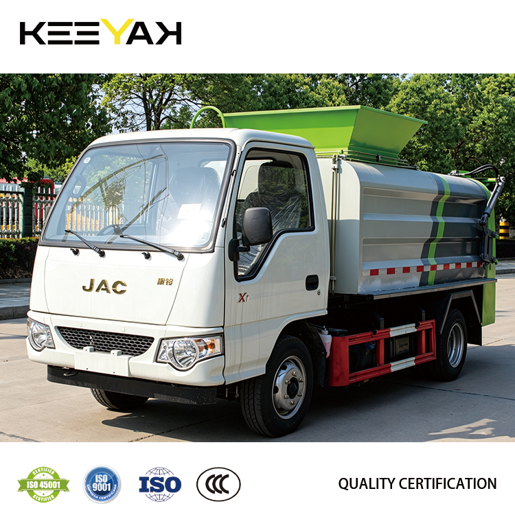 JAC 5m³ Kitchen Waste Garbage Truck Side Conveyor Hopper Suitable for ...