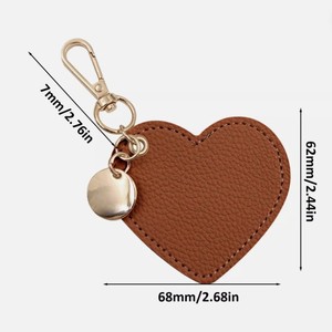 New in-stock heart-shaped <b>leather</b> <b>keychain</b>, bag pendant, Instagram-worthy style, suitable for home and car use. - Product Image 5