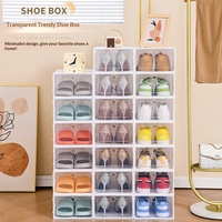 Nouvelle boîte de rangement pour chaussures en plastique transparent à ouverture frontale, vente chaude 2025