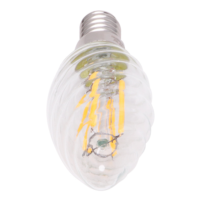 New Design LED Vintage Decorative Light Twisty Custom C35 Edison Bulb Led Filament Lamp E27 Hotel Use Glass AC Dimmable