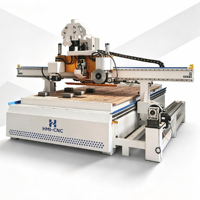 Centre de nesting CNC ATC pour le bois avec système d'étiquetage et tête de scie-perceuse pour ligne de production de meubles et d'armoires