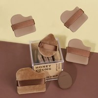 Nouvelle Poudre de Chocolat Goutte d'Eau Haute Qualité, Poudre de Miel Douce et Hypoallergénique, Ensemble de Houppettes à Poudre Sèche en Velours
