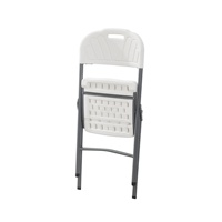 Chaise pliante moderne en acier et plastique - Utilisation extérieure pour repas et conférences, légère et durable