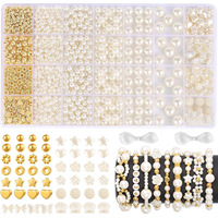 Kit de perles DIY pour la création de bijoux, ensemble de perles intercalaires dorées et nacrées, perles en vrac dans une boîte à 24 compartiments pour la fabrication de bracelets et colliers