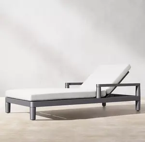 <span class=keywords><strong>MIRAMAR</strong></span> Chaise de patio exclusive haut de gamme en aluminium Chaise longue de piscine tout temps Chaise longue de jardin en métal réglable - Product Image 1