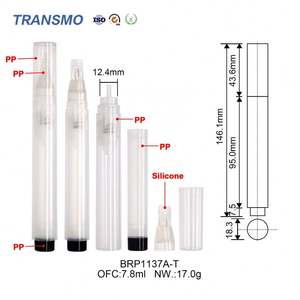 Stylo cosmétique en silicone, logo personnalisé, stylo à vernis à ongles rechargeable, conteneur cosmétique de 7 ml, tubes de gloss à lèvres avec pinceau - Product Image 2