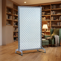 Paravent de bureau pliable en aluminium avec roulettes, panneau en mélamine, séparateur de pièce pour poste de travail, taille personnalisée disponible