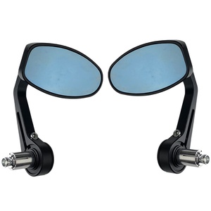 Modified Motorcycle CNC Aluminum Alloy Rearview Mirror Handlebar <b>Tube</b> Plug Electric Bar End Reflector Mirror - Product Image 2
