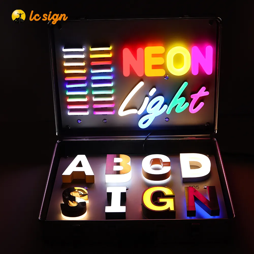 Lettere illuminate a led 3D per esterni segni di nome del negozio di Pizza segni di lettere personalizzati lettere di blocco per segni
