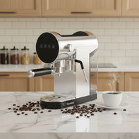 Machine à expresso électrique programmable 1360W, thermobloc, 20 bars haute pression, pour tasse simple/double, avec porte-filtre moulé sous pression 51mm