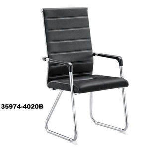Silla ejecutiva moderna de cuero para visitas con reposabrazos fijos para sala de reuniones de oficina y asientos para invitados - Product Image 4