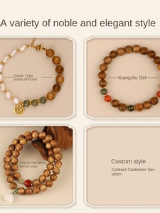 Bracelet rond en pierre naturelle de bois d'agar indonésien Shangyuantang Hall, bijoux pour femmes - Product Image 3