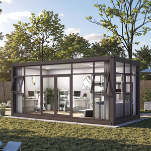 Indépendant 40ft 20ft Glass Container House Mobile Amovible Outdoor Office <span class=keywords><strong>Shop</strong></span> Made Sandwich Panel Steel for Courtyard - Product Image 1