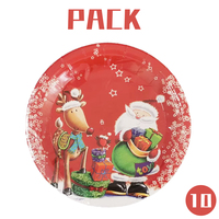 Assiettes en papier de Noël LR, thème Joyeux Noël, fournitures de fête, assiettes en papier jetables à thème Père Noël