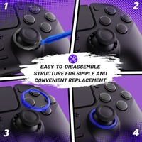 Anneaux d'accent de bâtons gated octogonaux redessinés bleus pour eXtremeRate PS5 Luna redessinés et pour coque redessinée PS4 Ghost
