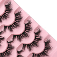Faux cils synthétiques en gros, spectaculaires, effet 3D, en bande, sans cruauté, épaisseur 0,07 mm, pour maquillage et beauté
