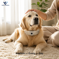 Collier intelligent pour animaux de compagnie avec caméra intégrée, collier pour chien avec haut-parleur et micro, collier rembourré réglable de couleur kaki