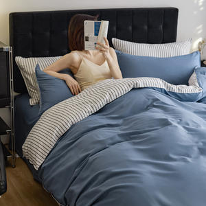 ชุดสี่ชิ้นสีทึบปรับแต่งได้200TC ผ้าฝ้าย100% สไตล์ยุโรปอเมริกันสำหรับทุกฤดูกาลหรูหราเบา - Product Image 2