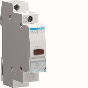SVN132 compatibile con Hagers 1 indicatore luminoso 12 - 48V AC/DC LED rosso modulo 1 DIN - Product Image 1