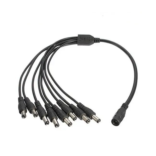 5.5*2.1mm 8 Way DC Solar Splitter Power Cable For CCTV Camera Laptop