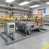 Station de décompression tri-étages à haut débit pour régulation et dosage de pression de GNC standard, pour l'alimentation en gaz urbain