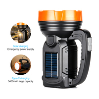 Lampe torche longue portée rechargeable solaire, projecteur pour le camping, la pêche, les situations d'urgence, la patrouille, lampe de poche portable, batterie externe
