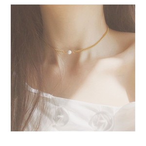 Collier polyvalent en perle d'eau douce naturelle unique avec chaîne courte pour clavicule - Product Image 5