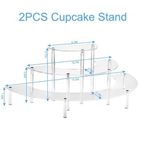 Présentoir portable en acrylique transparent, support demi-lune pour cupcakes, parfums, desserts, pour fêtes, mariages, anniversaires