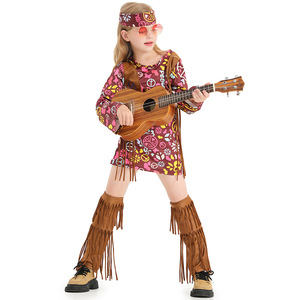 Disfraces y Faldas de Estilo Hippie Retro de los 70 para Niñas, Inspirados en Películas y Series de TV, para Halloween, Carnaval, Actuaciones Escénicas, Venta al Por Mayor - Product Image 3