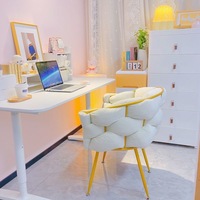 Chaise de maquillage pour chambre de filles, tabouret de coiffeuse en papier de luxe léger, simple et moderne, avec dossier, pour la maison et les soins des ongles
