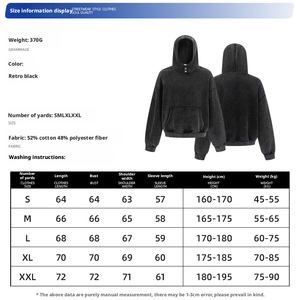 Sudadera con Capucha de Alta Calidad, 370 g/m², Algodón y Poliéster, Lisa, Cálida, con Capucha, Felpa, Lavada, Estilo Batik, para Hombre - Product Image 2