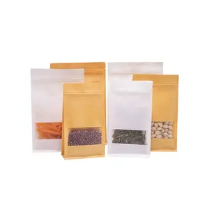 Materie prime per uso alimentare ISO 500G 1Kg foglio di alluminio sacchetto di carta Kraft noci tè riso sacchetti di imballaggio