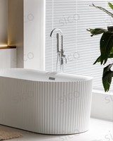 Baignoire spa autoportante en acrylique contemporaine Design ovale élégant avec trop-plein Baignoire à remous moderne Baignoire de trempage directe d'usine