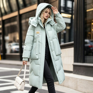 Abrigo Largo con Capucha, Chaqueta Acolchada de Invierno para Mujer, Ropa de Calle para Exteriores - Product Image 6