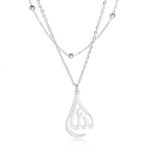 Vente en gros <span class=keywords><strong>Collier</strong></span> avec nom en plaque en acier inoxydable plaqué <span class=keywords><strong>or</strong></span> 18 carats <span class=keywords><strong>Collier</strong></span> personnalisé avec nom <span class=keywords><strong>arabe</strong></span> Allah pour femmes et hommes - Product Image 3