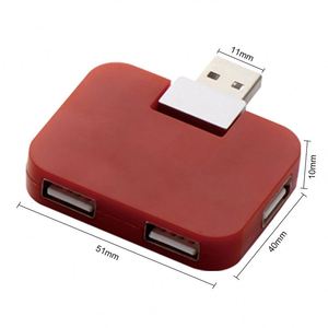 Promotion : Hub USB 4 ports haute vitesse personnalisé avec logo pour ordinateurs portables – Design mini carré, accessoire numérique, cadeau - Product Image 4