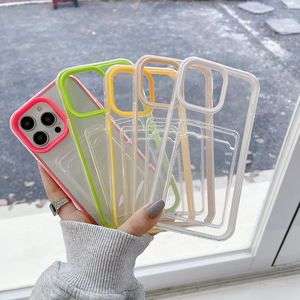 Funda de teléfono con borde colorido transparente para tarjeta de fotos para <span class=keywords><strong>iPhone</strong></span> 17 16 <span class=keywords><strong>Pro</strong></span>, accesorios para teléfono móvil para <span class=keywords><strong>iPhone</strong></span> 15 14 <span class=keywords><strong>13</strong></span> 12 11 8 - Product Image 4