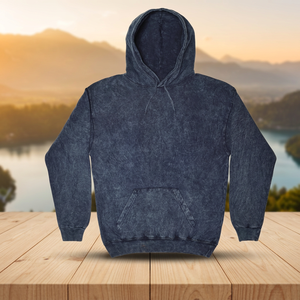 Sweat-shirt à capuche bleu foncé pour homme, couleur unie, style décontracté, coupe classique, tricoté, pour l'automne, avec poches, 100 % coton - Product Image 1