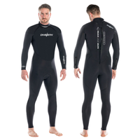 DIVESTAR desain kustom baru pakaian selam ritsleting belakang lengan panjang tahan air Neoprene 3mm untuk pria