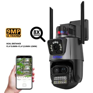 9mp 8x Zoom Tweeweg Audio Sterlicht Full Color Humanoïde Herkenning Water Proof Evel Ip65 Ai Alarm Wifi Sferische Ip Camera