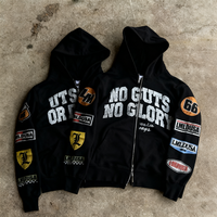 Hoodie Katun Ramah Lingkungan yang Dapat Disesuaikan dengan Bordir Acid Wash dan Finishing Stone Wash, Kain 400-500 GSM